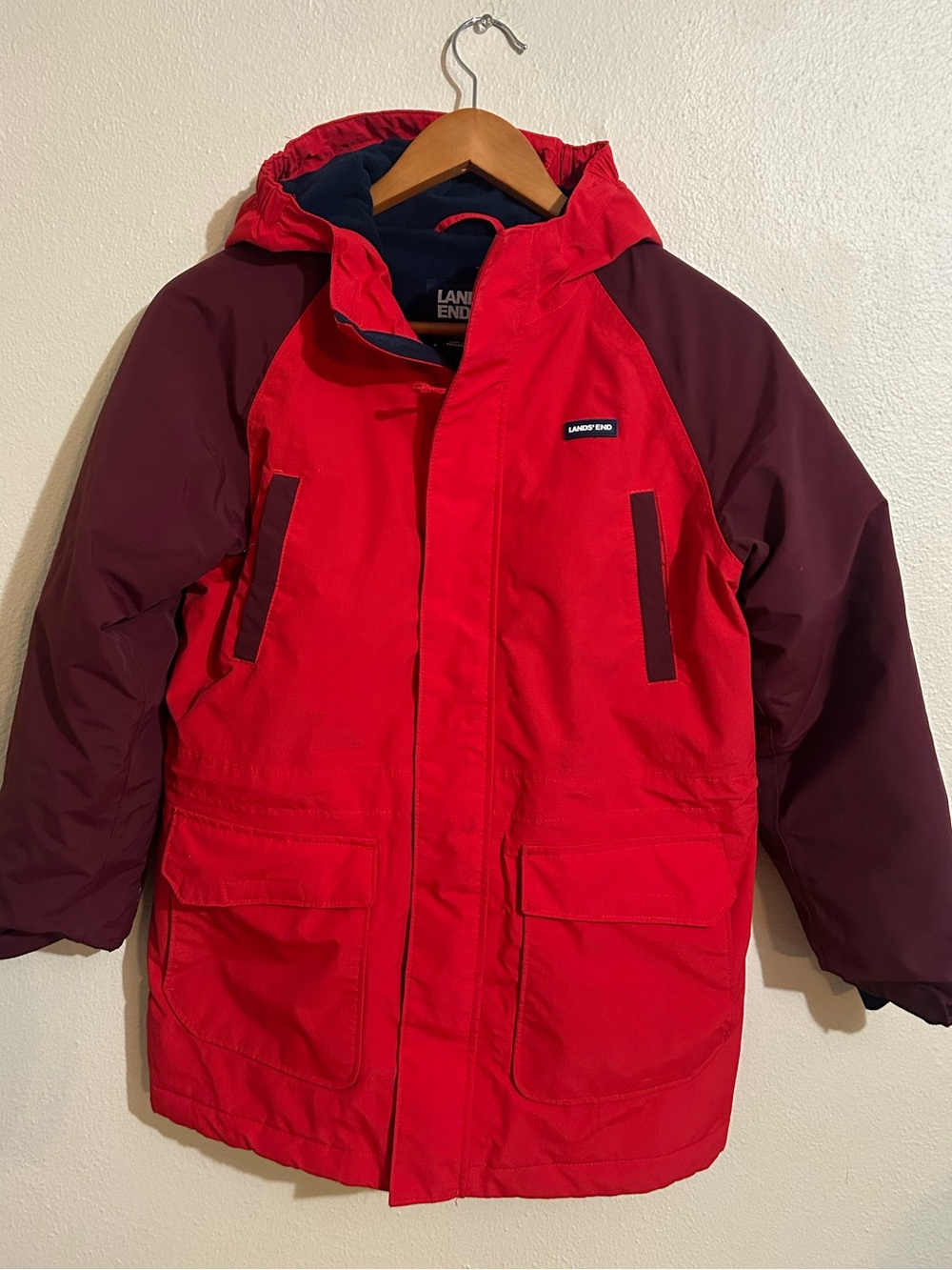 Lands End Squall Waterproof Insulated Winter Parka Jacket Boys Size 10-12 M